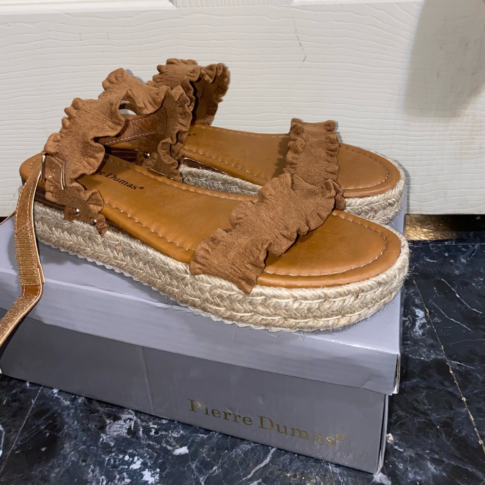 Pierre Dumas Magic Ruffle Platform Sandals W10